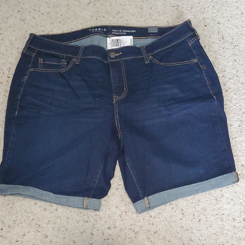 Torrid Dark Blue Denim Shorts
